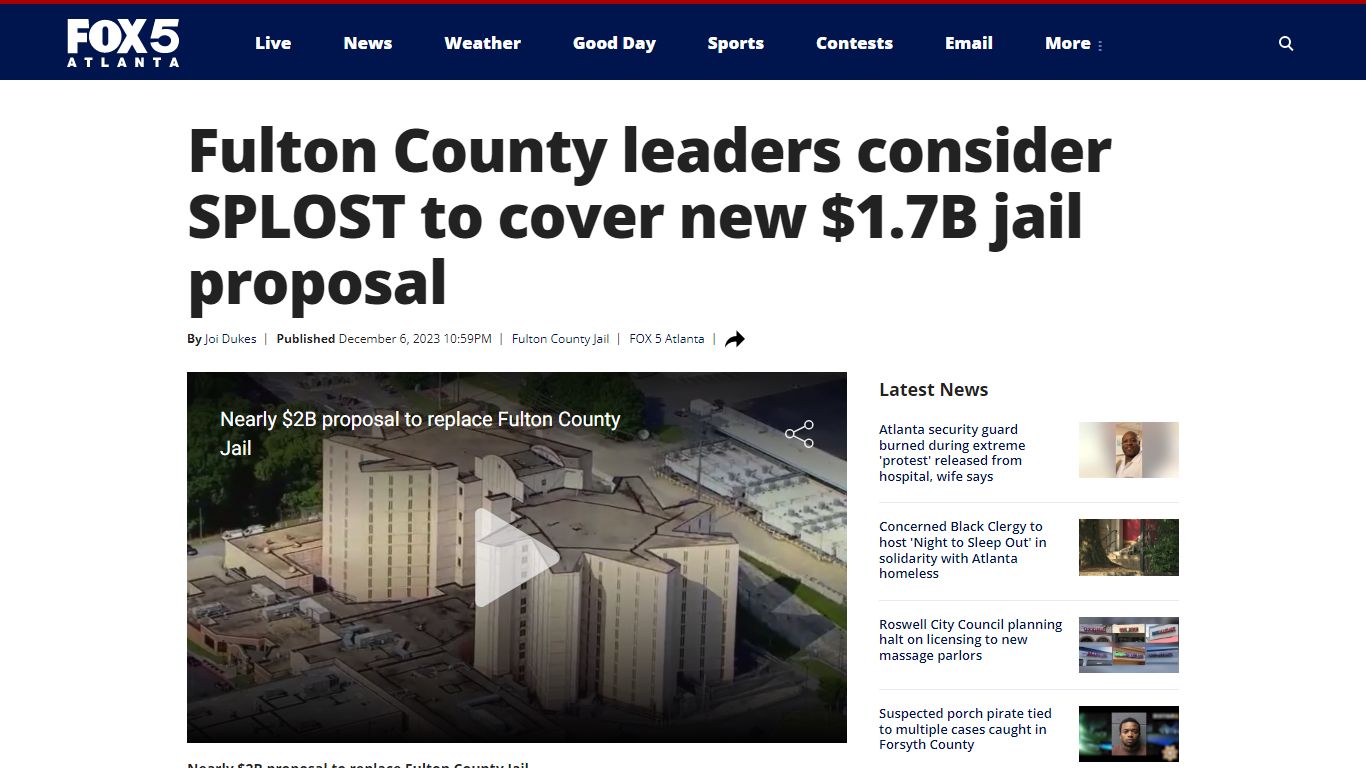 Fulton County leaders consider SPLOST to cover new $1.7B jail proposal